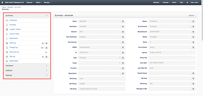 Summary page