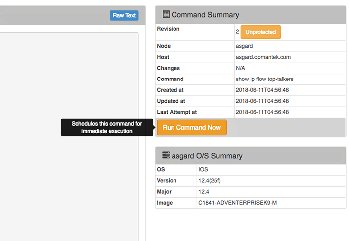 opConfig run command interface