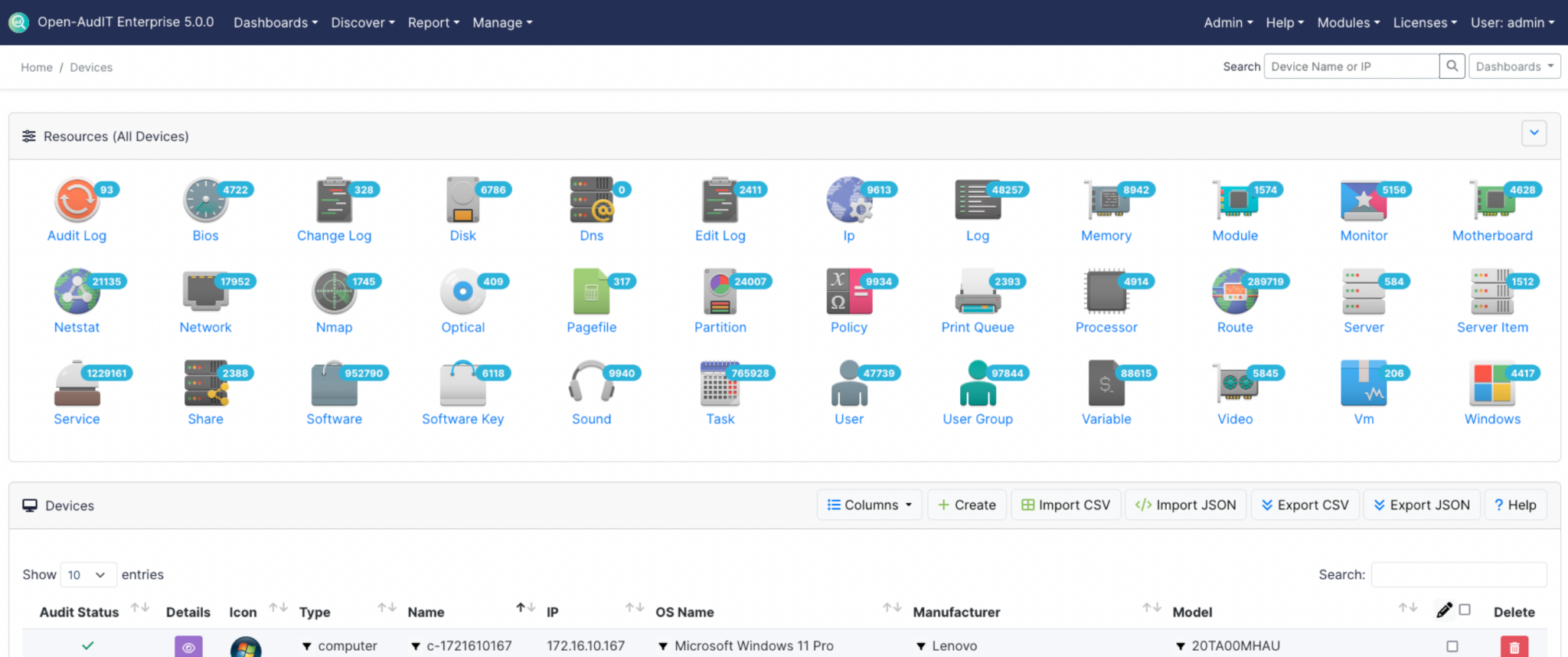 Open-AudIT all devices view for asset visibility